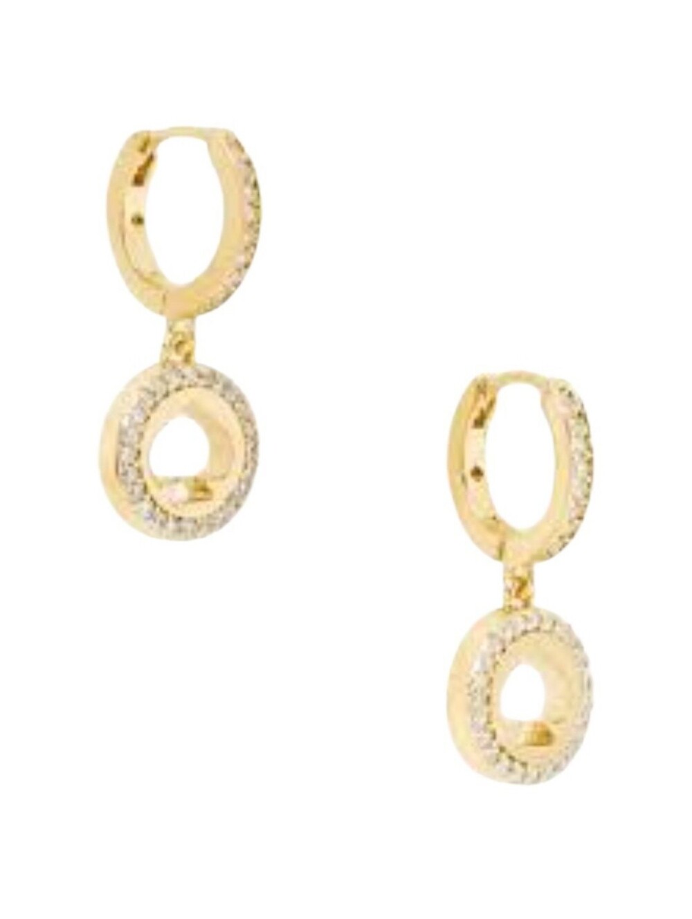 Kate Spade Spot The Spade Pave Huggie Hoop Earrings Gold